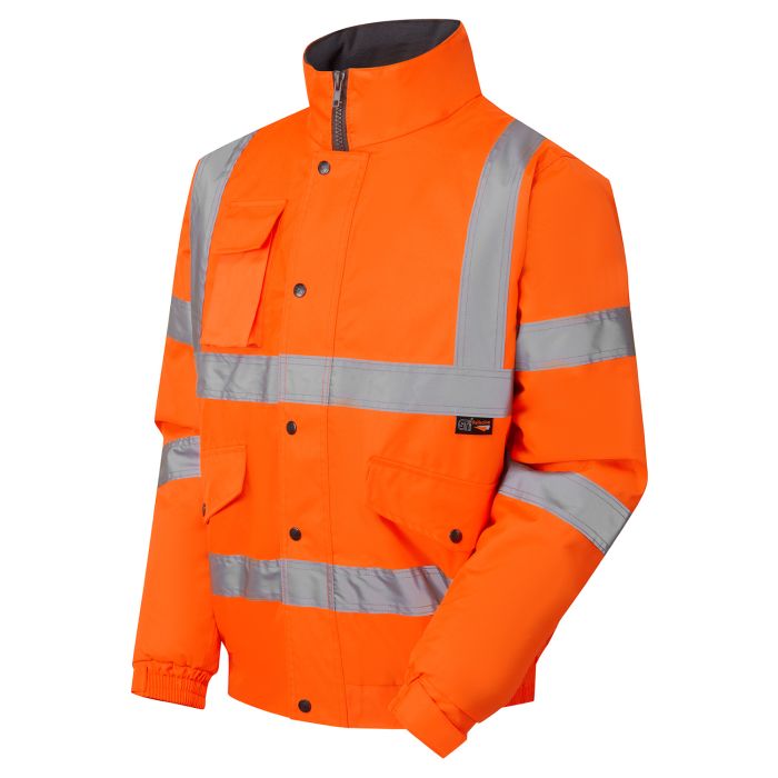 HI Viz Fleeced Lined Bomber Jacket - Available In Yellow Or Orange - Image 2