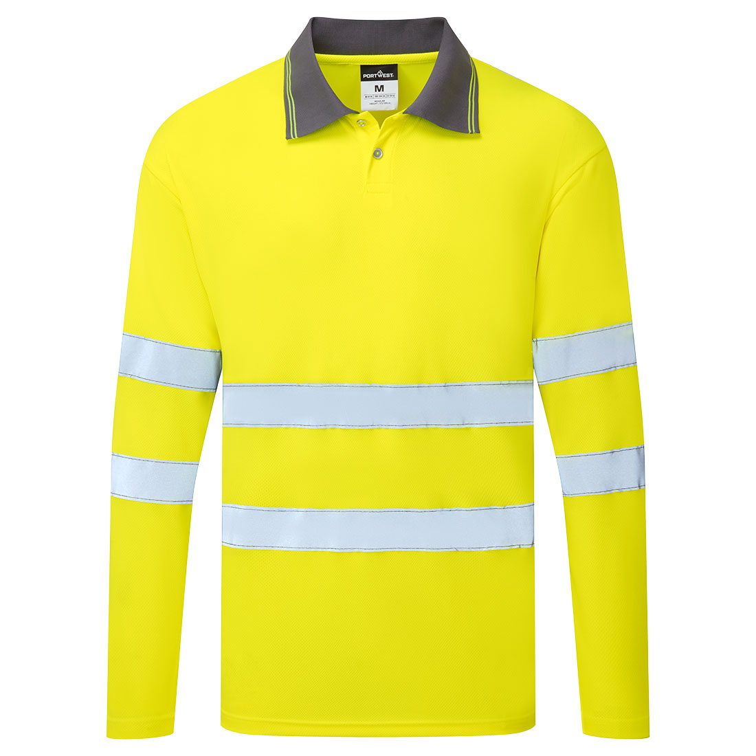 Essential Hi-Vis Long Sleeved Polo - Image 3