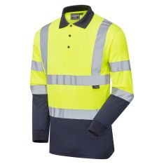 Supertouch Hi-Vis 2 Tone Long Sleeved Polo Shirt SHV-30L - Image 3