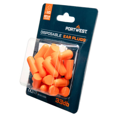 EP14 - PU Foam Ear Plugs Pack of 10 Pairs EN 352-2 SNR 33dB