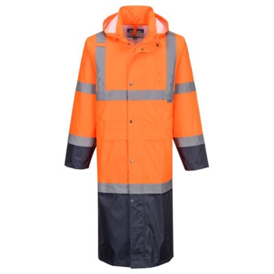 H446 - Hi-Vis Contrast LONG Raincoat 122cm